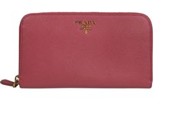 Prada Long Zip Wallet, Saffiano Leather, Pink, B, AC, 3*